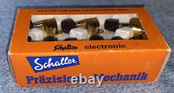 Schaller Gold 3x3 3+3 M6-G 180 503 Guitar Tuners Rosewood Buttons NEW IN BOX #28