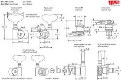 Schaller M4S LIGHT 4 Inline Black Bass Tuners Machine Heads TK-0990-003