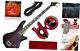 Schecter Stiletto Extreme-4 Bass Guitar (4 String, Black Cherry) with Tuner and