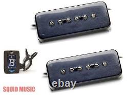 Seymour Duncan Antiquity P90 Soapbar Black Bridge & Neck Set (FREE GUITAR TUNER)