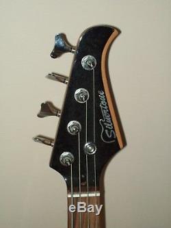 Silvertone Bass Guitar with SB10 Amp, Cord, Strap, STUN3 Clip on Tuner. Wrench, Pick