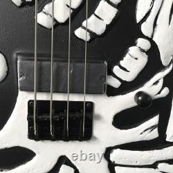Skull Shape 4 String Electric Bass Guitar Rosemood Fingerboard Fixed Bridge