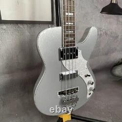 Space Cadet Gray Electric Bass Guitar HH Pickups Trapeze Tailpiece 4 Strings