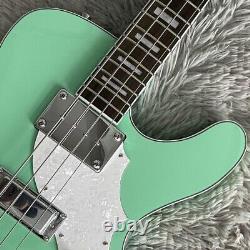 Space Cadet Shaped Surf Green Electric Bass Guitar HH Pickups 4 Strings in Stock