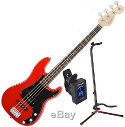 Squier 0310500570 AFFINITY PJ BASS BWB PG RW RACE RED with Stand and Tuner