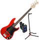 Squier 0310500570 AFFINITY PJ BASS BWB PG RW RACE RED with Stand and Tuner