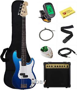 Stedman Beginner Series Bass Guitar Bundle with 15-Watt Amp, Gig Bag, Instrument