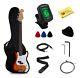 Stedman Pro Full Size Electric Bass Guitar with Gig Bag, Chromatic Tuner, Cable