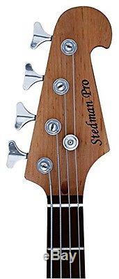 Stedman Pro Full Size Electric Bass Guitar with Gig Bag, Chromatic Tuner, Cable