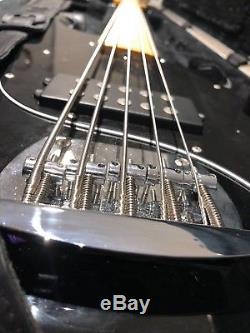 Sterling SUB Ray5 Bass 5 String Black Walnut with SKB case, string, strap, & tuner
