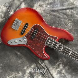 Sunset Jazz Electric Bass Guitar 4 String Fretboard Inlay SS Pickups Open Tuner