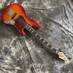 Sunset Jazz Electric Bass Guitar 4 String Fretboard Inlay SS Pickups Open Tuner