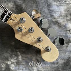 Sunset Jazz Electric Bass Guitar 4 String Fretboard Inlay SS Pickups Open Tuner