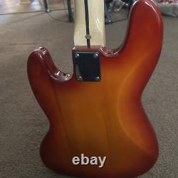 Sunset Jazz Electric Bass Guitar 4 String Fretboard Inlay SS Pickups Open Tuner