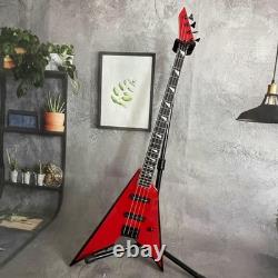 Swallow Tail V Electric Bass Guitar Black Part SS Pickups Rosewood Fretboard Swallow Tail V Electric Bass Guitar Black Part SS Pickups Rosewood Fretboard