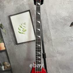 Swallow Tail V Electric Bass Guitar Black Part SS Pickups Rosewood Fretboard