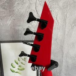 Swallow Tail V Electric Bass Guitar Black Part SS Pickups Rosewood Fretboard