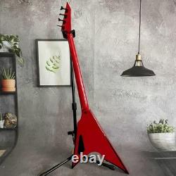 Swallow Tail V Electric Bass Guitar Black Part SS Pickups Rosewood Fretboard