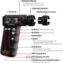 T2 Automatic Guitar & Ukulele Tuner with 180RPM Electric String Winder Black