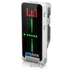 TC Electronic Polytune clip on tuner With polyphonic For Guitar, black/Silver