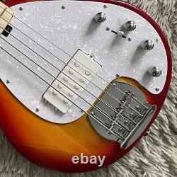 Transparent Yellow Electric Bass Guitar 5 Strings H Pickup Maple Fingerboard