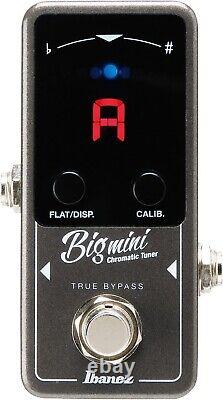 Ultra-Compact Tuner Pedal for Electric Guitar/Bass with Dual Display Modes