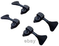 Ultralite Bass Guitar Tuner Set 4 Black Tuners 3/8 Post Size 2 Bass Si