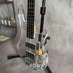 Unbranded 4 Strings Electric Bass Guitar Acrylic Body Colorful LED Customized