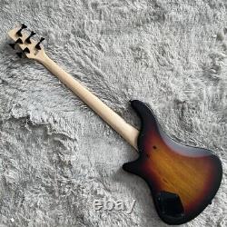 Unbranded Matt Tobacco Burst Electric Bass Guitar HH Pickup 5 Strings Maple Neck
