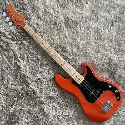 Unbranded Orange 4 Strings Electric Bass Guitar PB Bass HH Pickups Maple Neck