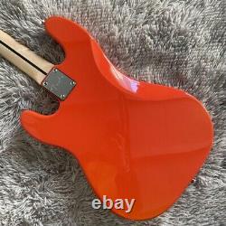 Unbranded Orange 4 Strings Electric Bass Guitar PB Bass HH Pickups Maple Neck