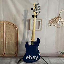 Unbranded Scuba Blue Electric Bass Guitar SS Pickups 5 Strings Jazz Maple Neck