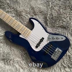 Unbranded Scuba Blue Electric Bass Guitar SS Pickups 5 Strings Jazz Maple Neck