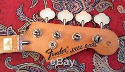 VINTAGE 1975 FENDER JAZZ BOUND/BLOCK MAPLE BASS NECK with TUNERS FULLERTON CA