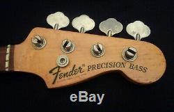 VINTAGE 1975 FENDER PRECISION BASS NECK with TUNERS & PLATE FULLERTON ROSEWOOD