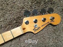 VINTAGE 1977 FENDER PRECISION BASS NECK with TUNERS ALL ORIGINAL 1978 77 78 70s