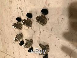 Vintage 1950/60's Kluson Deluxe Tuners & Ferrules 3 X 3 Individual WithBlack Knobs