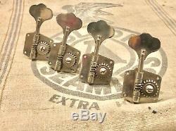 Vintage 1950's Fender Precision Bass Guitar Tuners 1952-1957 Nickel Complete Set