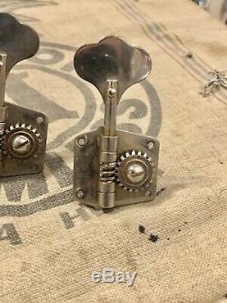 Vintage 1950's Fender Precision Bass Guitar Tuners 1952-1957 Nickel Complete Set