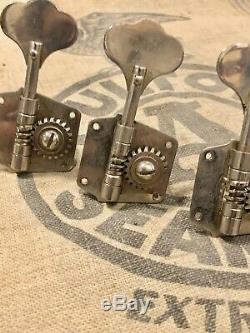 Vintage 1950's Fender Precision Bass Guitar Tuners 1952-1957 Nickel Complete Set