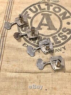 Vintage 1950's Fender Precision Bass Guitar Tuners 1952-1957 Nickel Complete Set