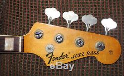 Vintage 1966 Fender Jazz Bass Guitar Neck with Original Reverse Tuners! Very Nice