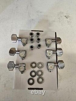 Vintage 70's 3 + 3 Guitar Tuners Japan. Chrysanthemums On Rear RARE