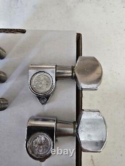 Vintage 70's 3 + 3 Guitar Tuners Japan. Chrysanthemums On Rear RARE