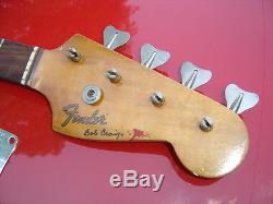 Vintage Early 1970`s FENDER Music Master Bass Guitar NECK & TUNERS & F PLATE