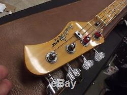 Vintage Hondo All Star H802 Bass Natural finish Grover Tuners with original Case