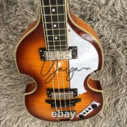 Violin Vintage Sunburst BBT Electric Bass Guitar HH Pickup Chrome Hardware Stock