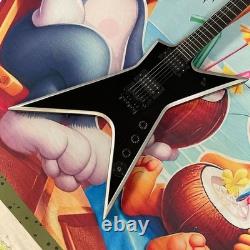 Wash Dime Stealth Silver Electric Guitar & Black Hardware Tuners 6 strings Top