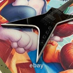 Wash Dime Stealth Silver Electric Guitar & Black Hardware Tuners 6 strings Top