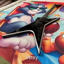 Wash Dime Stealth Silver Electric Guitar & Black Hardware Tuners 6 strings Top